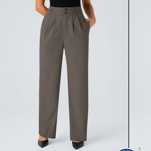 Elegant High-Waisted Gray Women's Pants